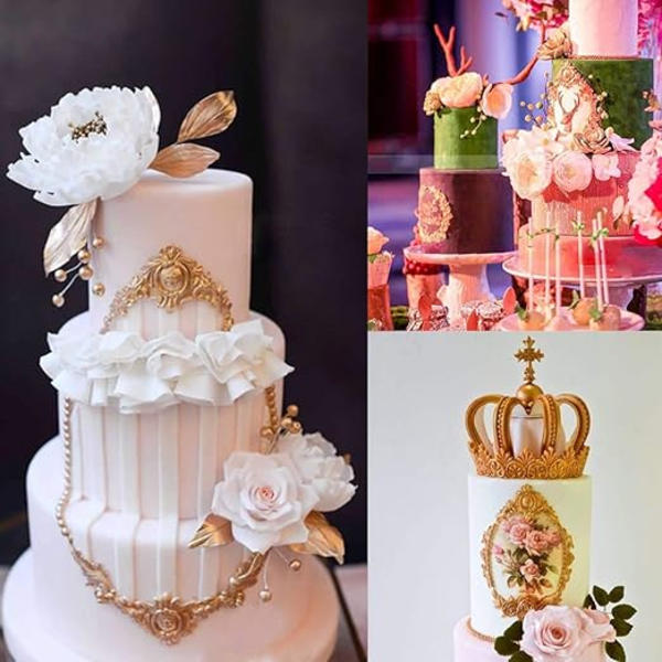 Barok udskåret kageform blomst blonder retro præget fondant silikone