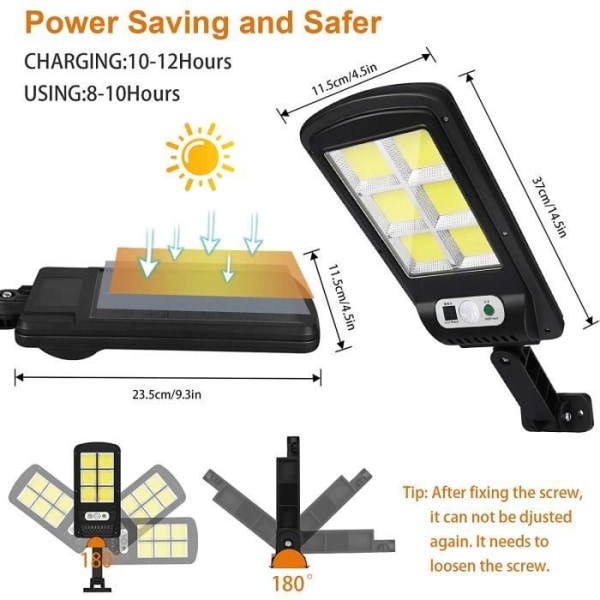 2 Park 800W Solar Garden Lamp Wireless Waterproof Remote Control,