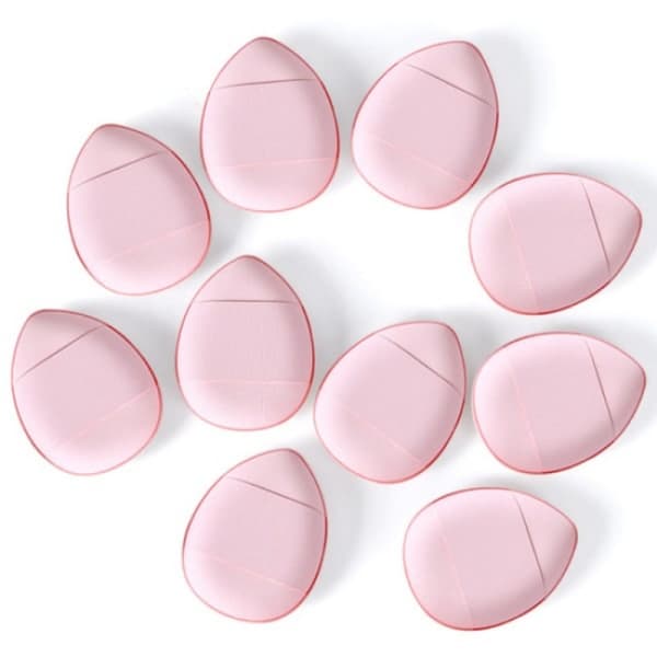 10-pakning rosa fingerpuff sminkesvamper
