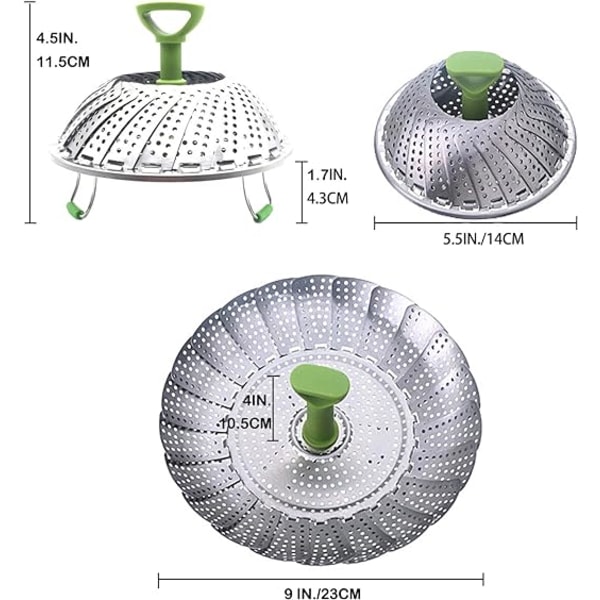 Stainless Steel Steamer Basket, 9'' Stainless Steamer for Pressur