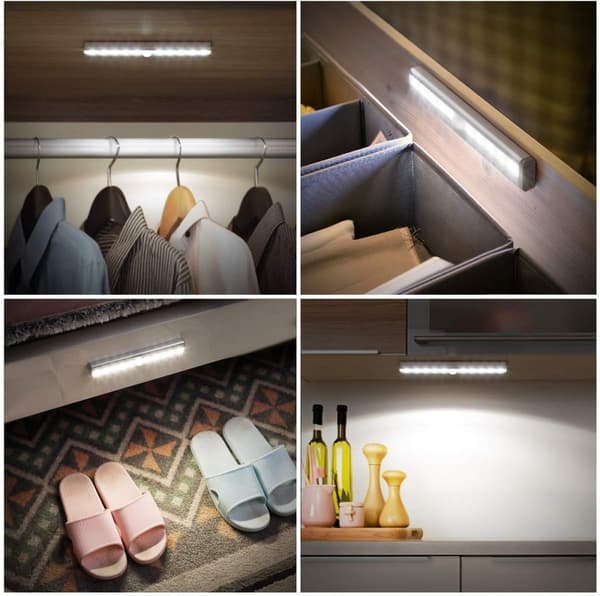 3-pak LED bevægelsessensorlys til indendørs skab - 10 LED'er trådløs