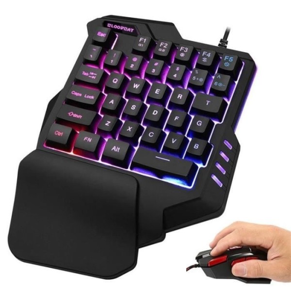 G92 Enhands Gamingtangentbord/Färgglad RGB-bakgrundsbelyst speltangentbord