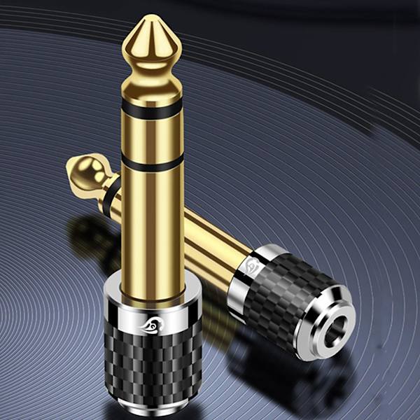 1/4 til 3,5 mm lydadapter Hifi-adapter hodesett hodetelefonadapter