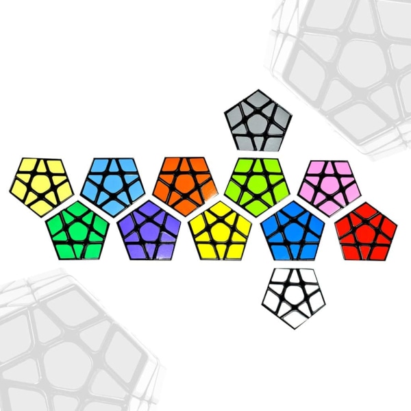 Svart Megaminx 3x3 Speed ​​​​Cube, Dodecahedron Magic Cube, Speed