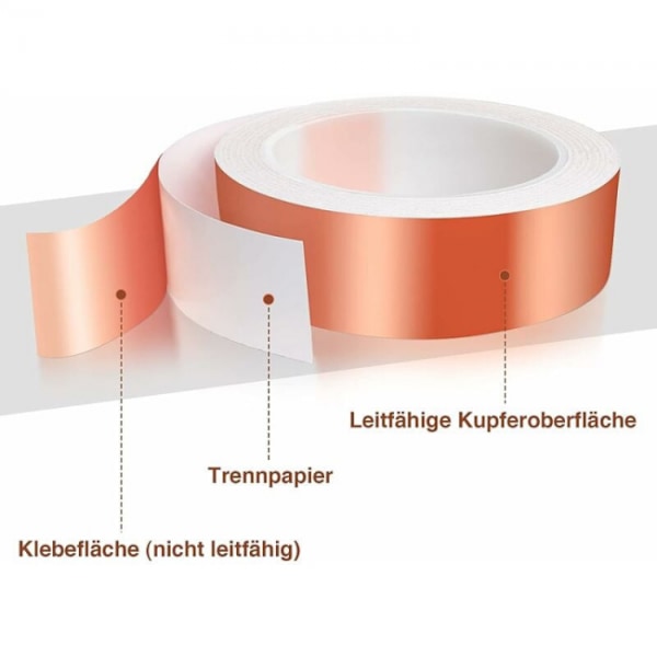 1 stk. Kobbertape mod snegle, 30 mm x 30 m Sneglebarriere Protec