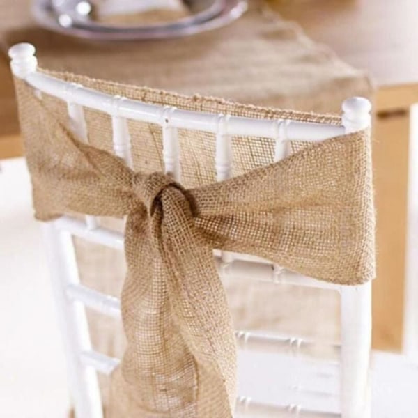 30CM x 10M Burlap Dugdug Bånd Retro Dekoration Håndværk Jute Burlap