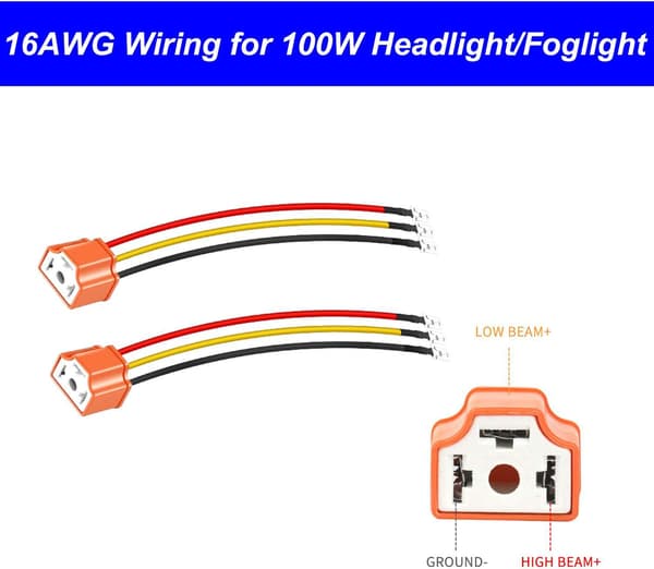 4 stk. 12V-24V H4 HB2 9003 Keramiske Hunkontakter til Forlygteforbindelse