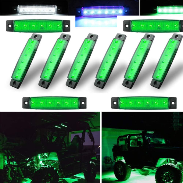 10-pakks LED-steinlys, stripelys, hjulbue-lys, underglød