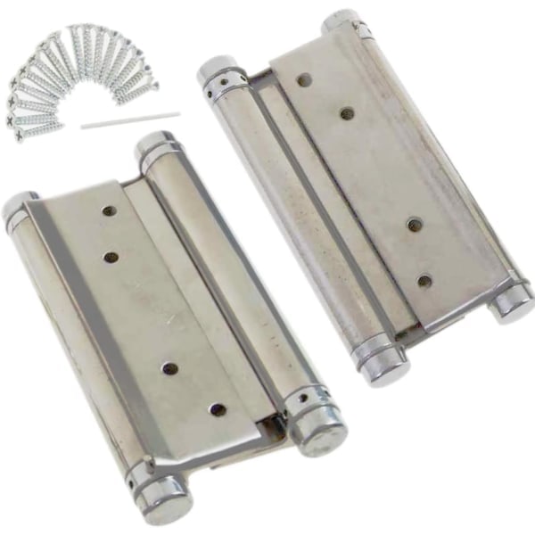 2pcs Spring Hinge 4 Inch 100mm 1 Pair with Screws Stainless Steel