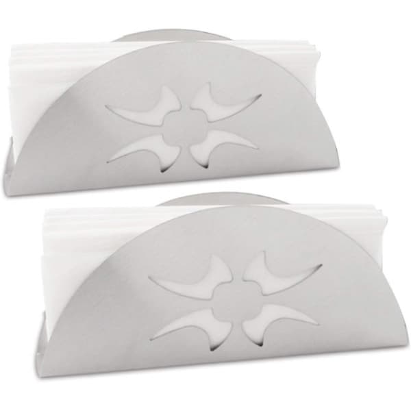 2PC Serviettholder, Serviettholder i rustfritt stål for bord