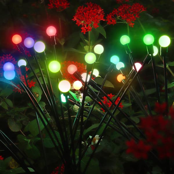 2 stk, 12 LED solcellehavebelysning, solcellelamper udendørs, dekorativ