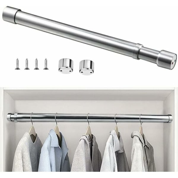 Utvidbar klesskapstang i rustfritt stål 31cm til 51cm justerbar Tel