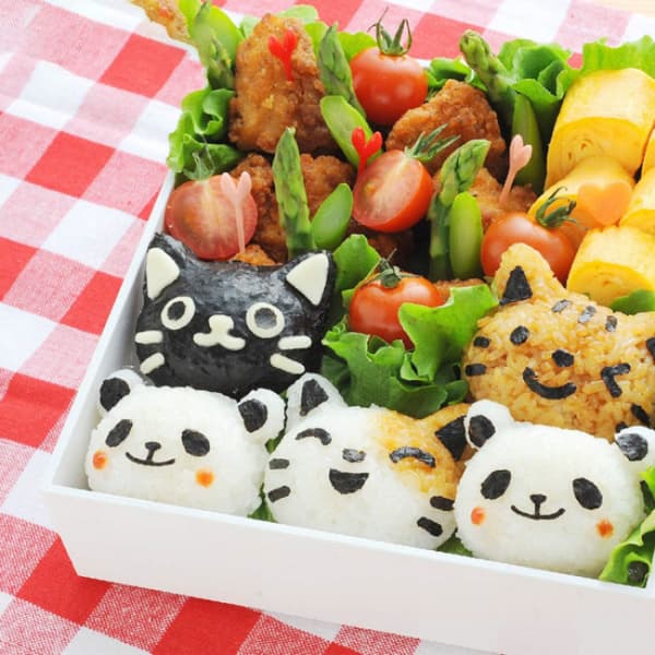 Sæt med små riskugleforme Søde kattemønstre DIY Sushi Bento Nori K
