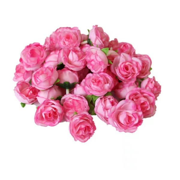50 STK 3 cm (pink) kunstige roser blomsterhoveder bryllupsdekoration