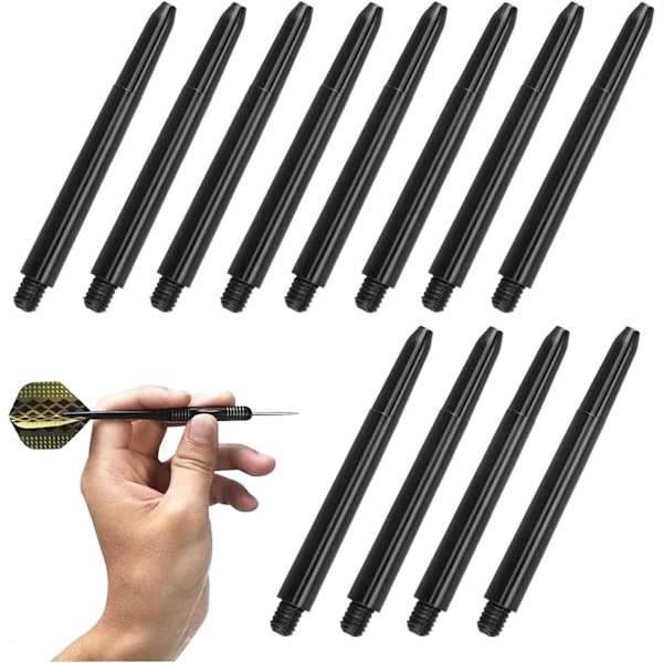 100 stk 2BA sorte dartpiler 48mm (sorte) Medium Dart Shaft Rake S