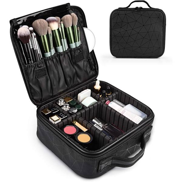 (Svart) Kosmetisk väska, Toalettväska, Bärbar Makeup Kosmetisk Väska