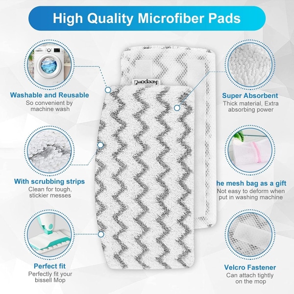6 paket S1000 mikrofiberkuddar för Shark Steam Mop Hårt golv C
