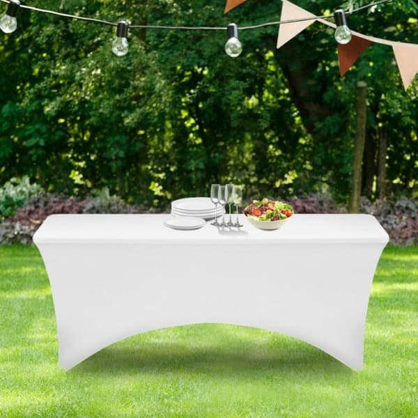 183 CM hvit sammenleggbart borddeksel, high-end hotellrestaurant bryllup