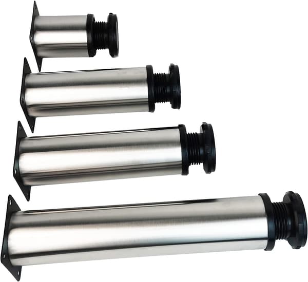 4X Möbelfötter, 120mm Justerbara Möbelben - Krom