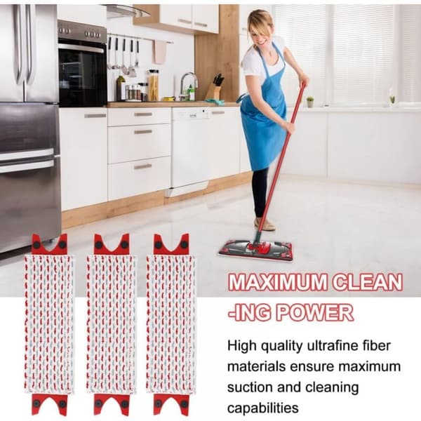 3 stk. Mop-Efterfyldning til Vileda Mikrofiber Mop-Sæt, til Vileda Ultramax Mop/