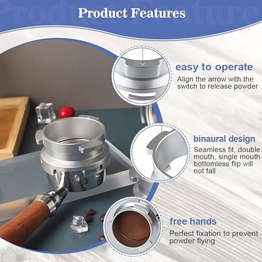 Aluminiumdoseringsring Espresso Doseringsring 54MM Kaffe Doseringsfunnel