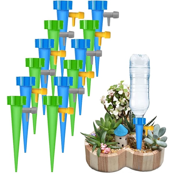 12-pakke automatisk vanningssprinkler, justerbar enkel vanning, vanning for potteplanter, planter, blomster, hage, stueplante