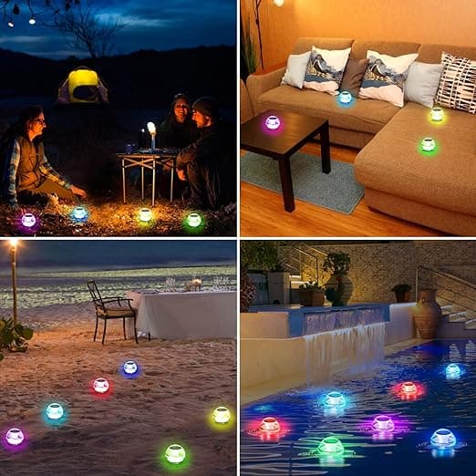 1 stk, Pool Lights, Flydende Pool Lights, IP65 Vandtæt Flydende