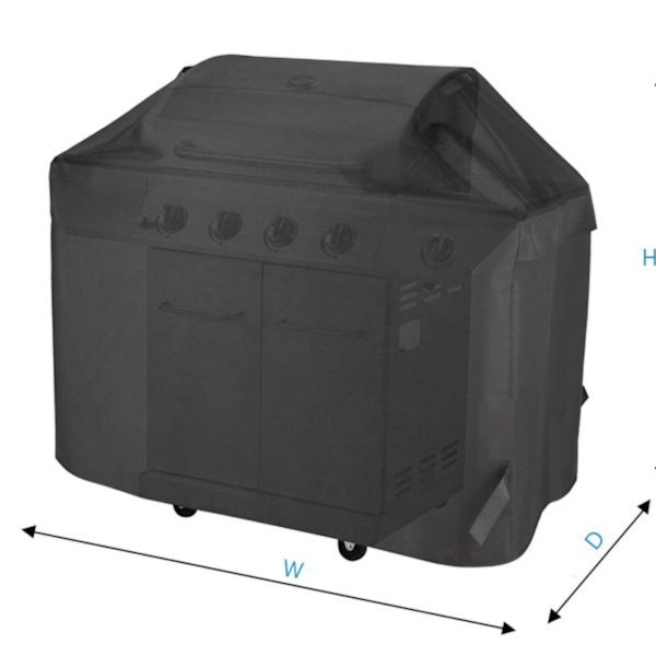 145 x 61 x 117cm Grillovertræk, BBQ-overtræk, 210D Oxford-stof, sort