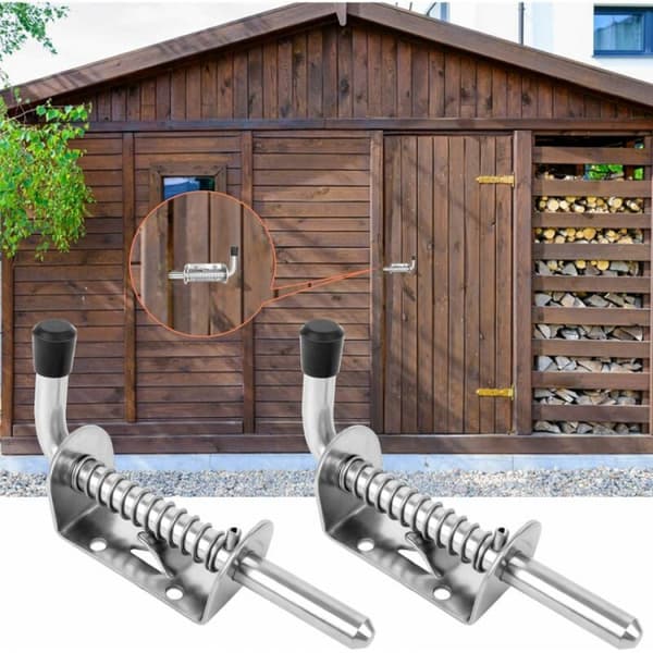 2 stk 128mm stålfjærbåter, dørhasper og låser 304 rustfritt