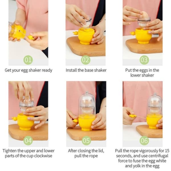Kök Redskap Hand Golden Egg Maker Ägg Blanda Shaker Insid