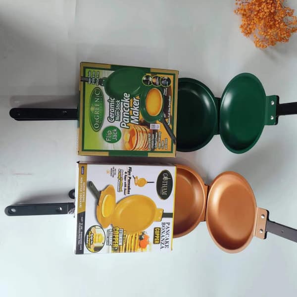 Dobbeltsidig stekepanne Non-stick keramisk vendbar stekepanne Pannekake