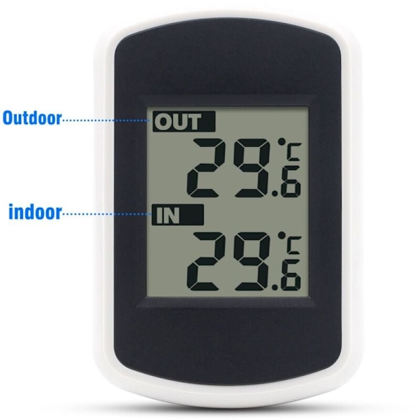 Trådlös LCD digital termometer för inomhus- eller utomhusbruk, Mini