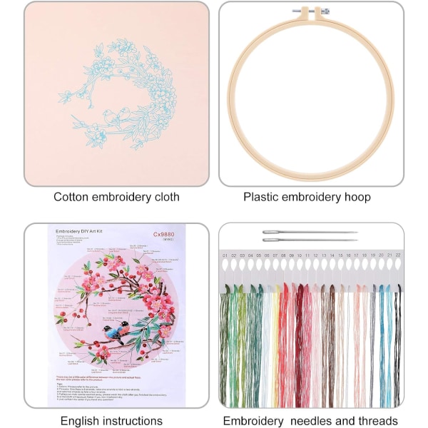 Broderikit för nybörjare, DIY korsstygnsbroderi startkit,