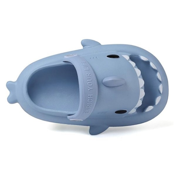 Storlek 130 (Innersula 13cm) - blå tjocksula mjuk sula hajtoffla