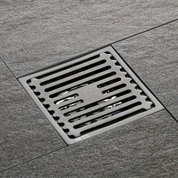 Sanitær gulvavløpskanon grå [10X10cm]