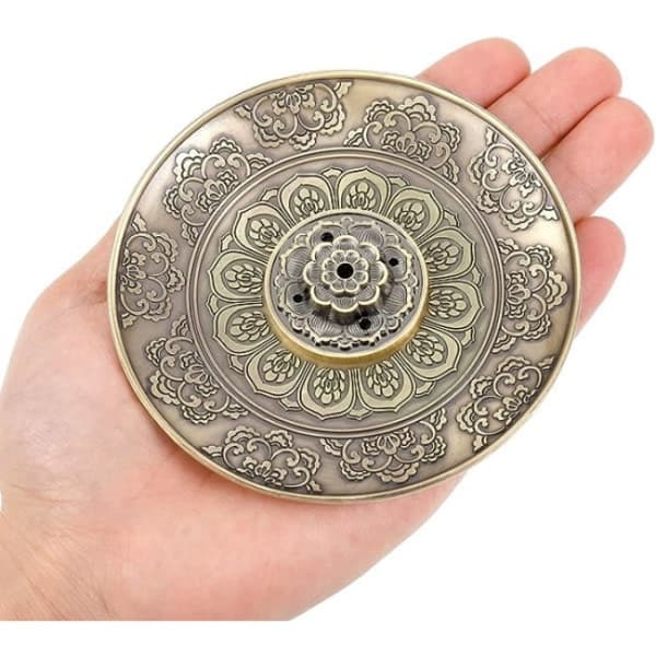 (Bronze) Lotu røgelsesholder Røgelsesholder Røgelsespindeholder