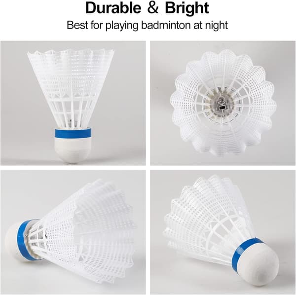 LED Badminton, 4 stk. oplyste badmintonbolde, LED Ba