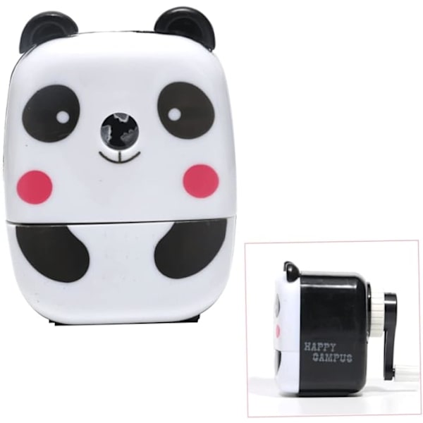 Panda-muotoinen käsikäyttöinen teroitin, toimistotarvikkeet, söpö pyörivä