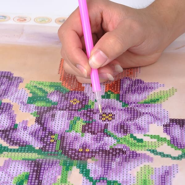 30x40 cm DIY 5D Diamantmaleri Hest Kirsebærblomster Full Acces