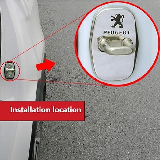 Sølv, Dørlåsebeskyttelse, Dørstopperbeskyttelse, til Peugeot