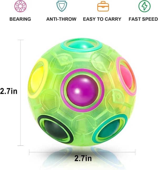 Magic Rainbow Ball, (Vihreä) Värien Yhdistämispeli, Hauska Fidget-lelu Pu