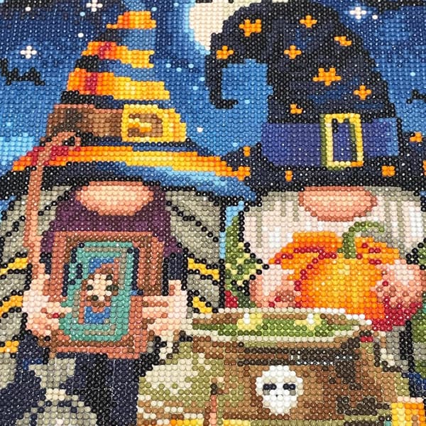 Halloween Diamantmålning Dvärg Kits Vuxna, Pumpa Diamantkonst