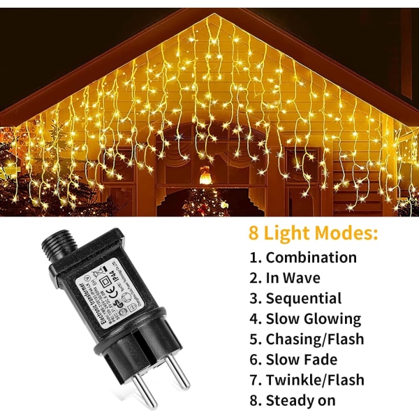 2 stk. 31V 6W LED strømforsyningstransformator, IP44 lavspennings blinklys driveradapter med 8 moduser, timer og minnefunksjon for girlander, lys, juledekorasjoner