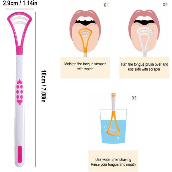 3 kappaletta kielenpuhdistusharjaa, silikonikielisilppuri, kielisilppuri, kielisilppuri, suuhygienia, estä pahanhajuinen hengitys
