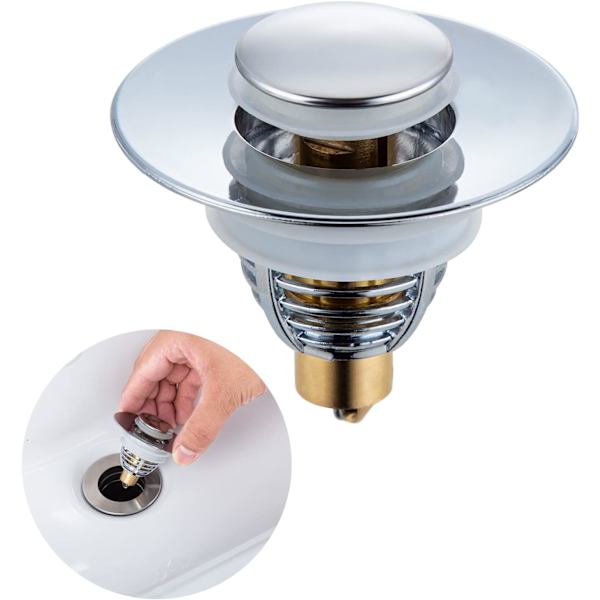 Rustfrit vaskprop Ø 34-38mm, universel anti-lugt vask