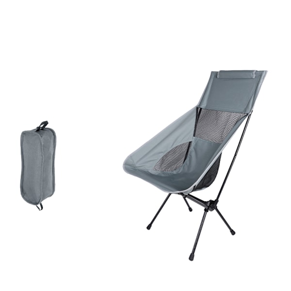 1 stk. (gråblå) bærbar campingstol, ultralett mesh-stol