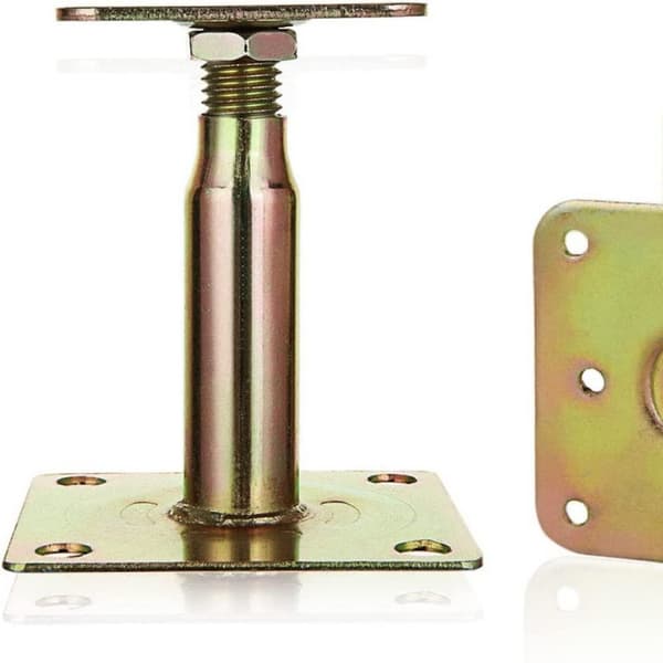 2-pack Galvaniserade Höjda Stolpskonsoler Justerbara 100-150mm Tungt Tak