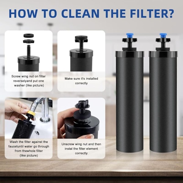 2-pack NSF/ANSI 42 och 372 certifierade vattenfilter ersätter Berkey