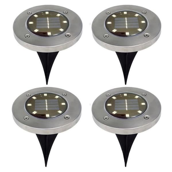 4 st 8LED solnedgrävd lampa vit
