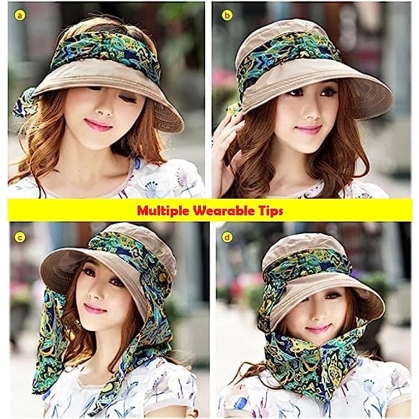 Solhatte Floppy Hat Bred Caps Reversible UPF 50+ Udendørs Strand H